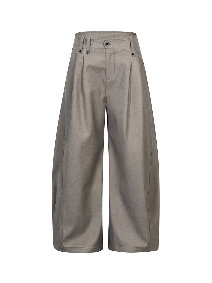 Curved Pleat Trousers