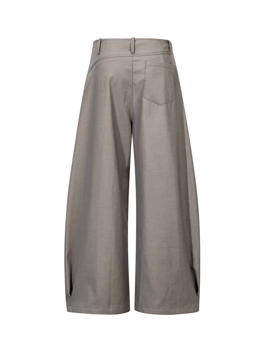 Curved Pleat Trousers