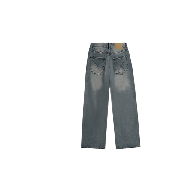 Faded blue Straight Jeans—9356