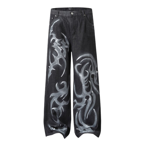 Retro Street Partnern paint Jeans—8705