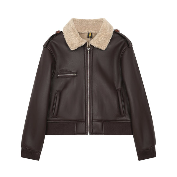 Vintage Lambswool Biker Lapel Jacket