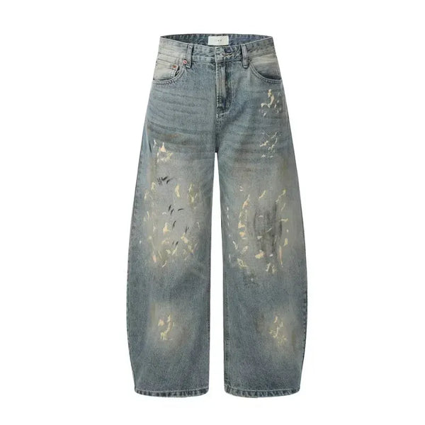 Cyber washed Blue Baggy Jeans --4848