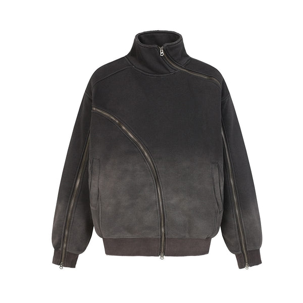 Deconstructed Gradient Zipper Jacket