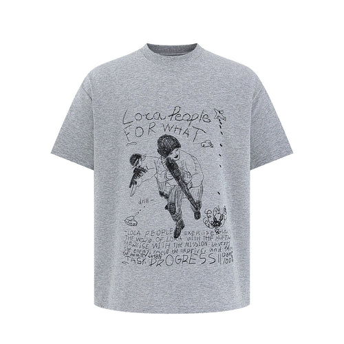 THETLSTUDIO EON 26 summer new spot American street trendy high street individuality pattern loose short sleeves T-shirt men