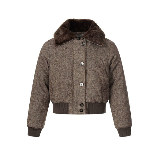 THETLSTUDIO fur collar fleece padded jacket