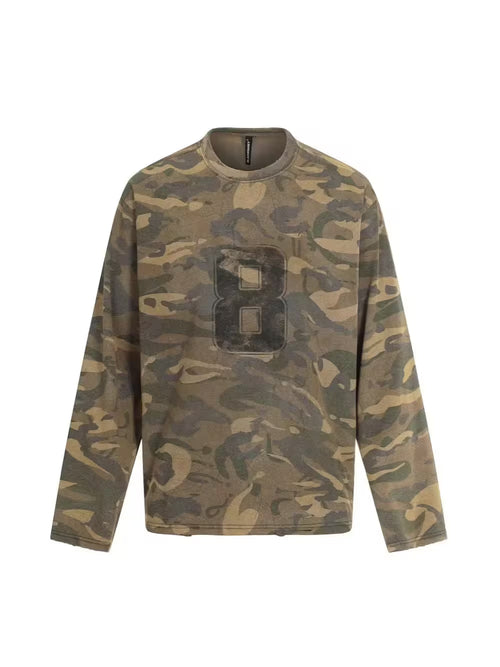 THETLSTUDIO Military Camo Oversized Heavy Sweatshirt