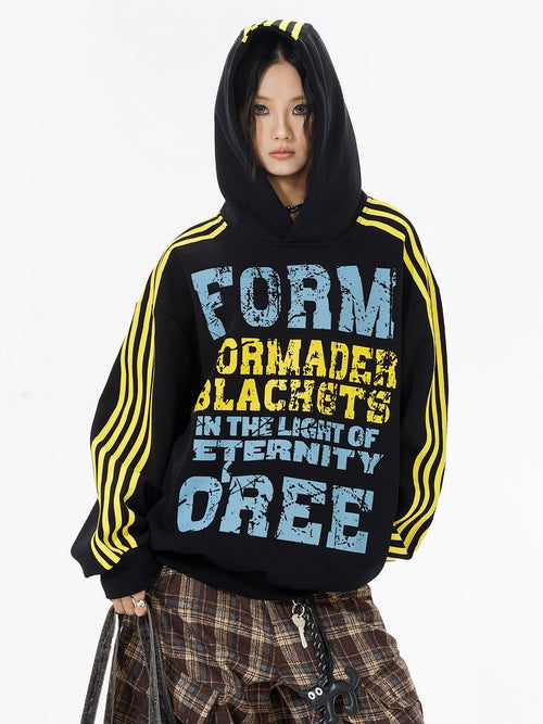 THETLSTUDIO OREETA American vintage mottled distressed letter print hoodie hoodie men's and women's trendy couple hoodies
