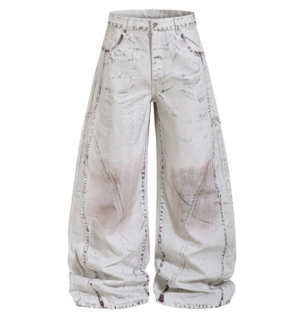 Color-Worn Wide-Leg Jeans