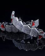 8-tooth silver dripping oil canin