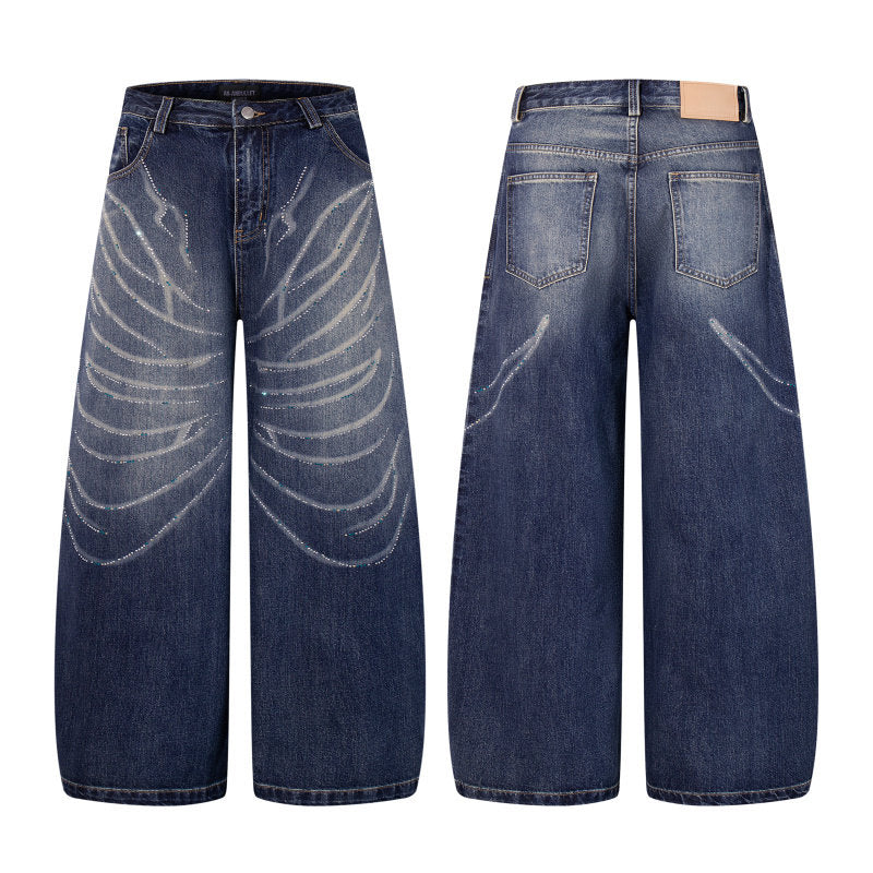 Rhinestone Scratch Denim