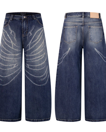 Rhinestone Scratch Denim