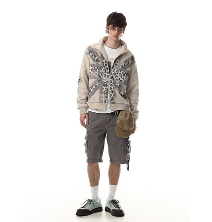 Vintage Leopard Zip Hoodie