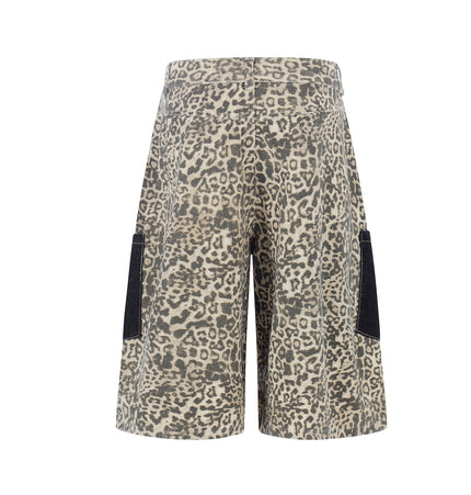 Leopard Print Cargo Shorts