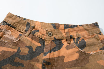 XPKAEAX American Camouflage Multi-Pocket Workwear Jeans for Men, 2026 Spring New Loose Wide-Leg Pants for Ins