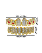 8 tooth gold playing card upper and lower braces