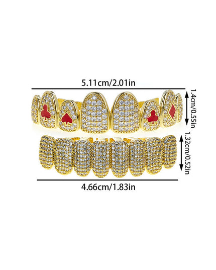 14K Gold-Plated 10-Tooth Grillz Set