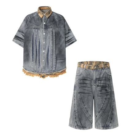 Wasteland Stained Denim Shorts
