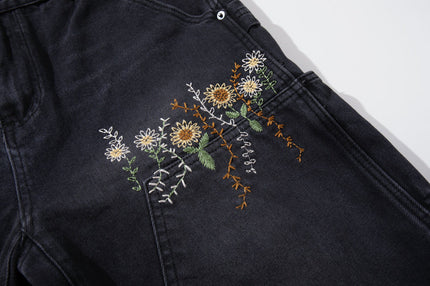 Floral Embroidered Vintage Jeans