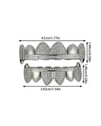 8-tooth silver full diamond micro-set fangs