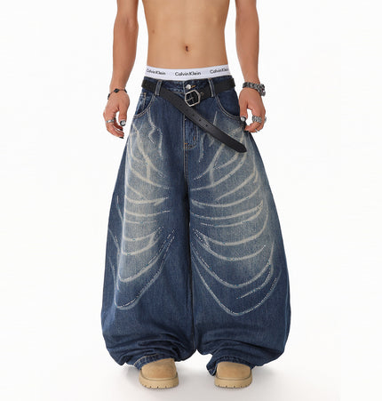 Rhinestone Scratch Denim