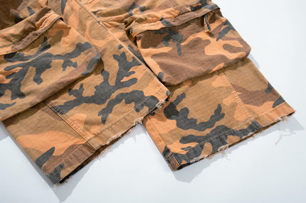 XPKAEAX American Camouflage Multi-Pocket Workwear Jeans for Men, 2026 Spring New Loose Wide-Leg Pants for Ins