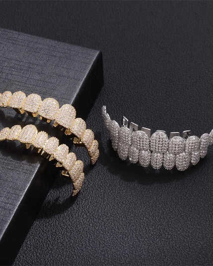 14K Gold-Plated 10-Tooth Grillz Set