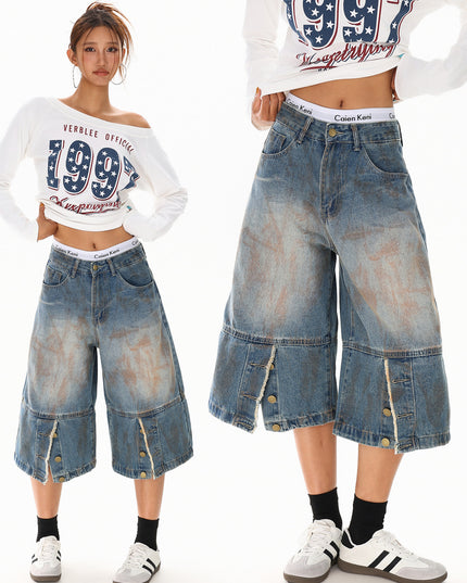 Dirty Dyed Frayed Capris