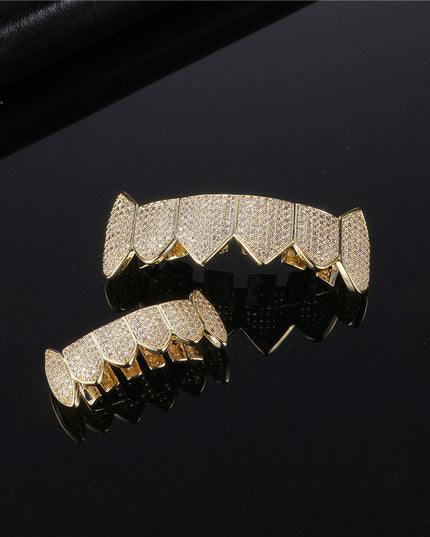 14K Gold-Plated 10-Tooth Grillz Set