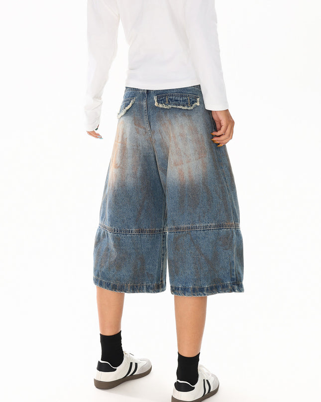 Dirty Dyed Frayed Capris