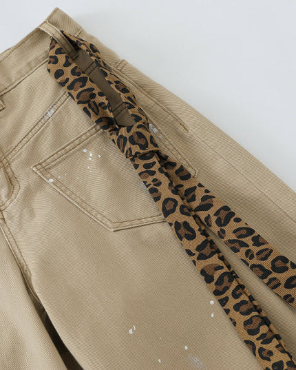 Splash Leopard Print Jeans