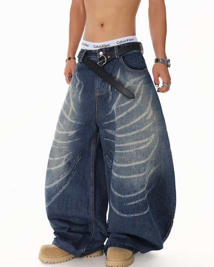 Rhinestone Scratch Denim