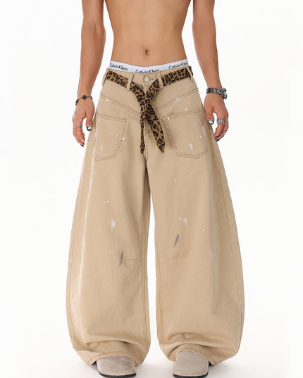 Splash Leopard Print Jeans