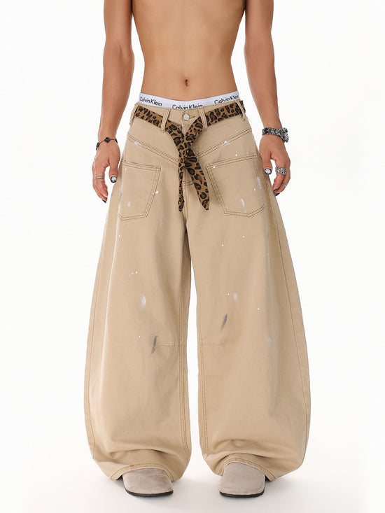Splash Leopard Print Jeans