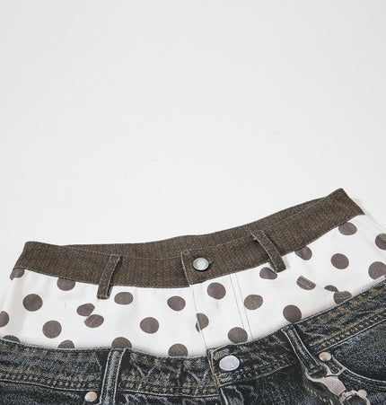 Roguish Printed Denim Shorts