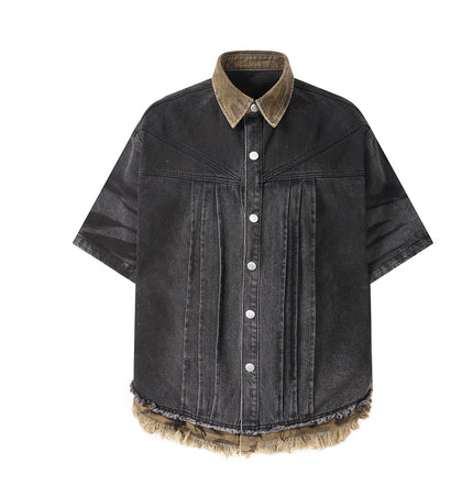 Raw Edge Denim Shirt