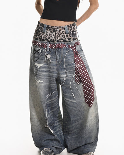 Leopard  Two-Piece Jeans