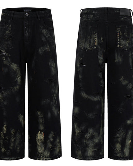 Patchwork Graffiti Washed Jeans