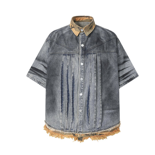 Raw Edge Denim Shirt