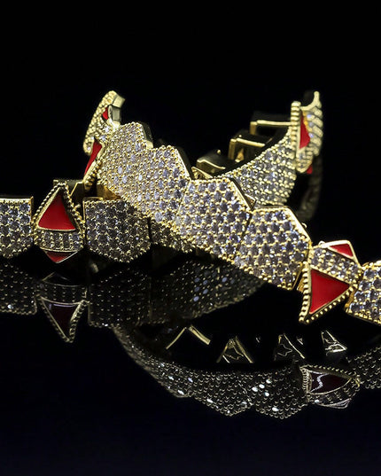 14K Gold-Plated 10-Tooth Grillz Set