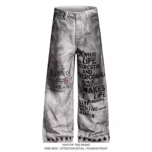 Letter Wide Jeans