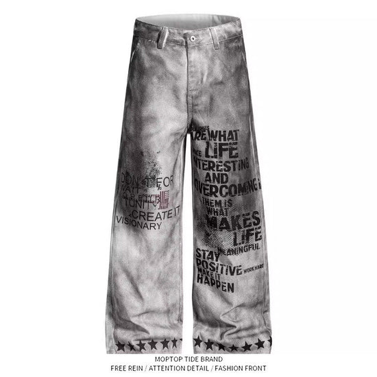Letter Wide Jeans