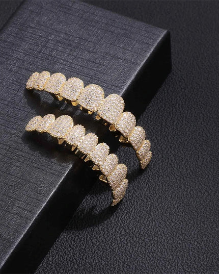 14K Gold-Plated 10-Tooth Grillz Set