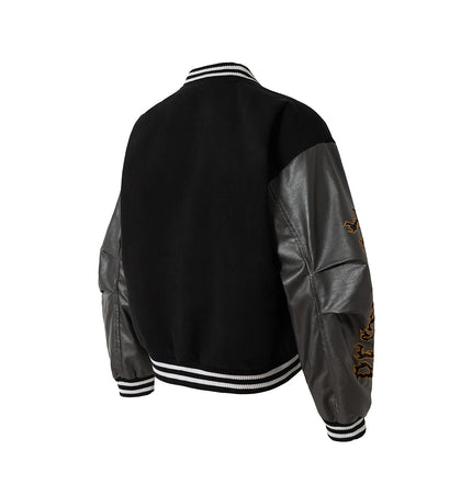 Embroidered Totem Varsity Jacket