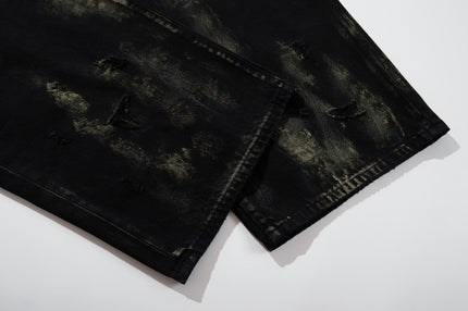 Patchwork Graffiti Washed Jeans