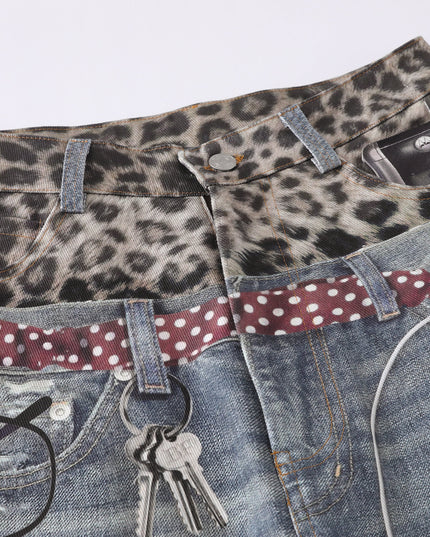 Leopard  Two-Piece Jeans