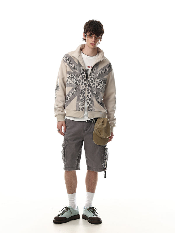 Vintage Leopard Zip Hoodie