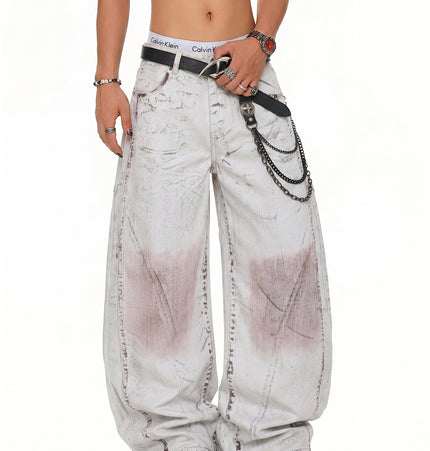 Color-Worn Wide-Leg Jeans