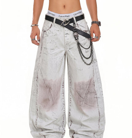 Color-Worn Wide-Leg Jeans