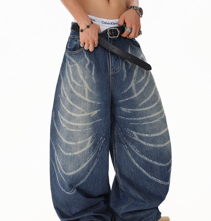Rhinestone Scratch Denim