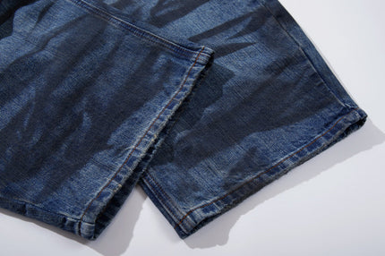 Water Ripple Washed Scimitar Jeans